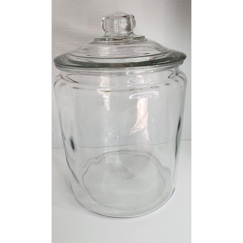 Huge Clear Glass 13-3/4" Apothecary Jar, Cookie Jar, Canister with Lid
